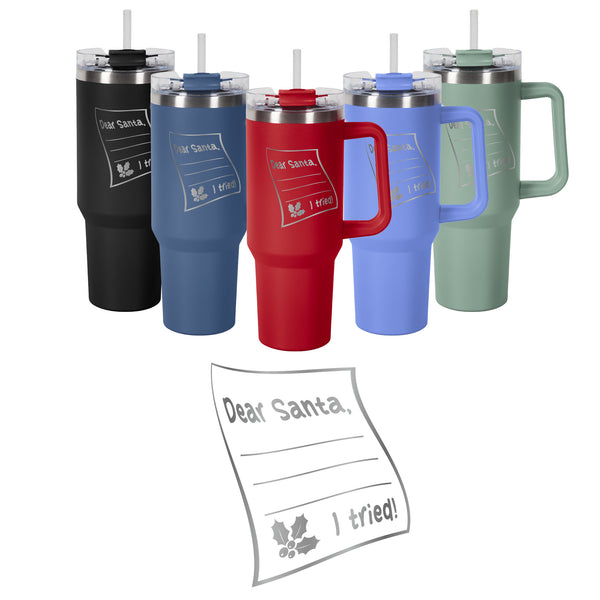 40oz Mug with Dual Sip-N-Straw Lid - Holiday Season Designs
