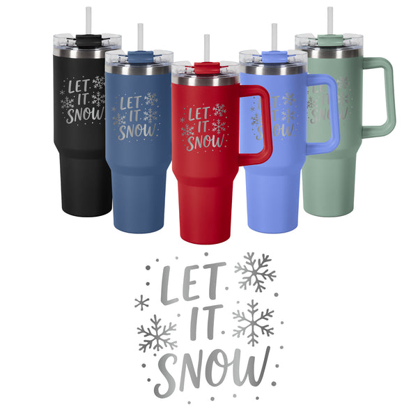 40oz Mug with Dual Sip-N-Straw Lid - Holiday Season Designs