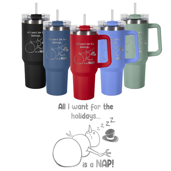 40oz Mug with Dual Sip-N-Straw Lid - Holiday Season Designs