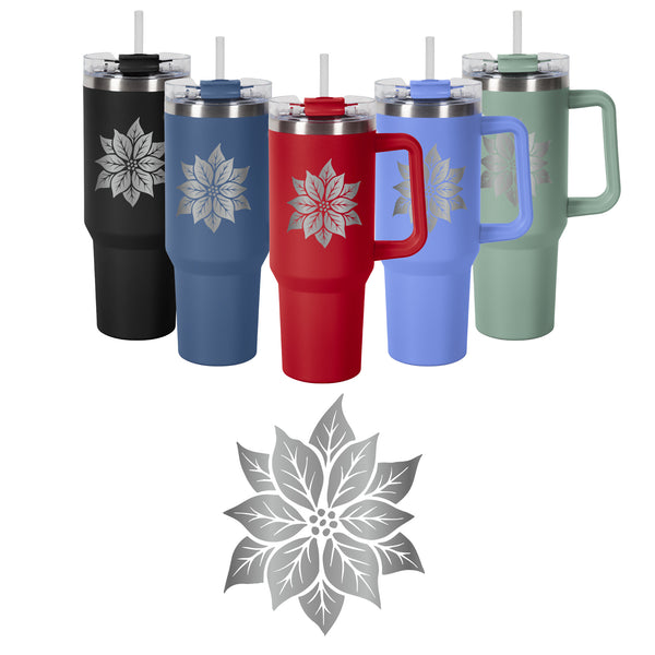 40oz Mug with Dual Sip-N-Straw Lid - Holiday Season Designs