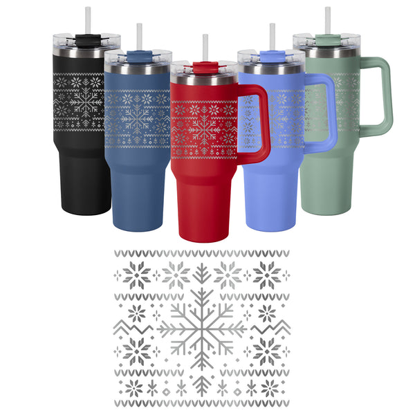40oz Mug with Dual Sip-N-Straw Lid - Holiday Season Designs