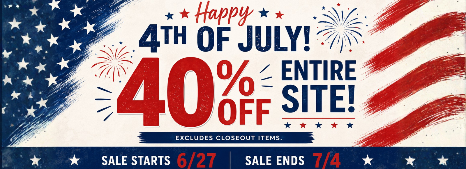 40%off 4th of July