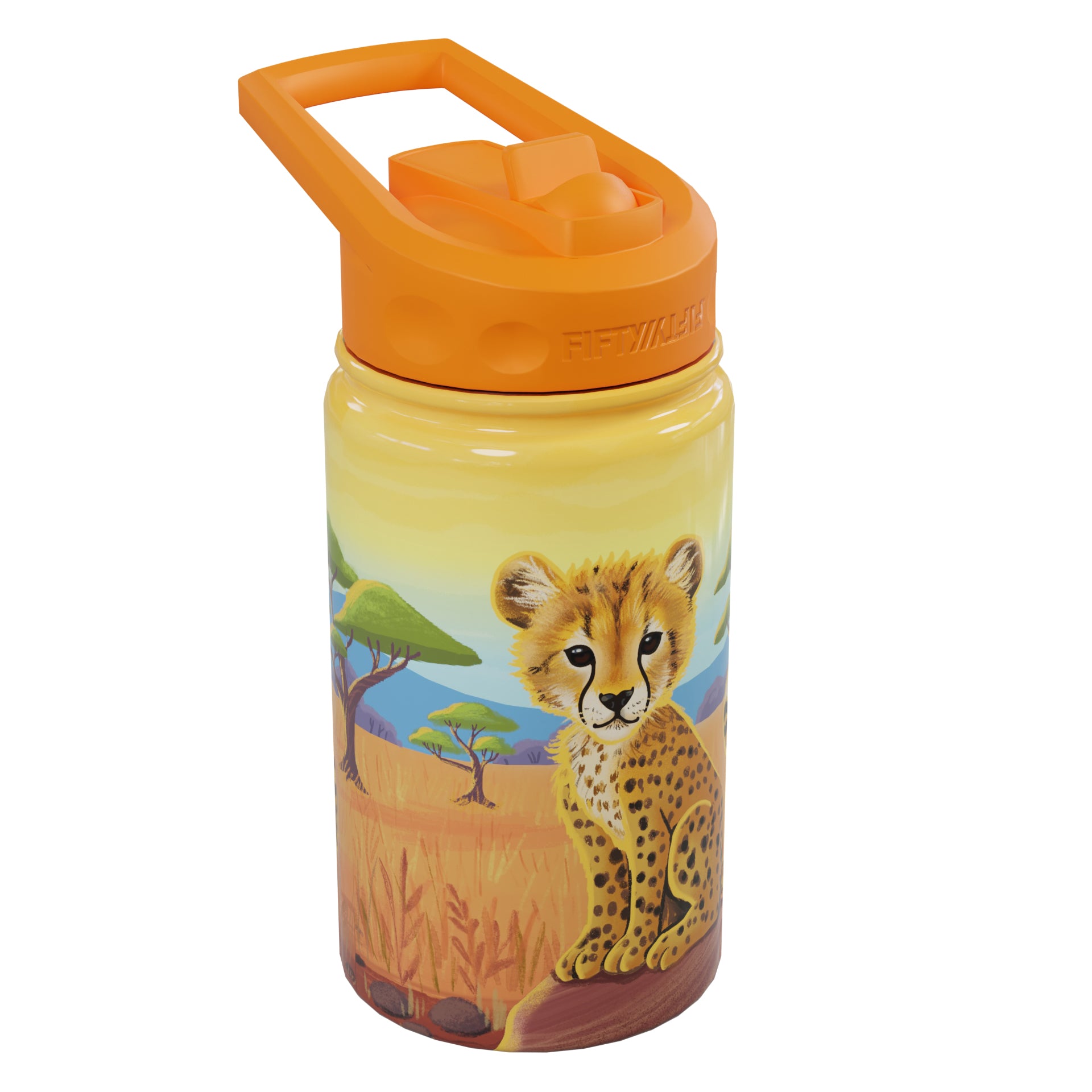 12oz Kid's Bottle with Straw Lid - Cheetah