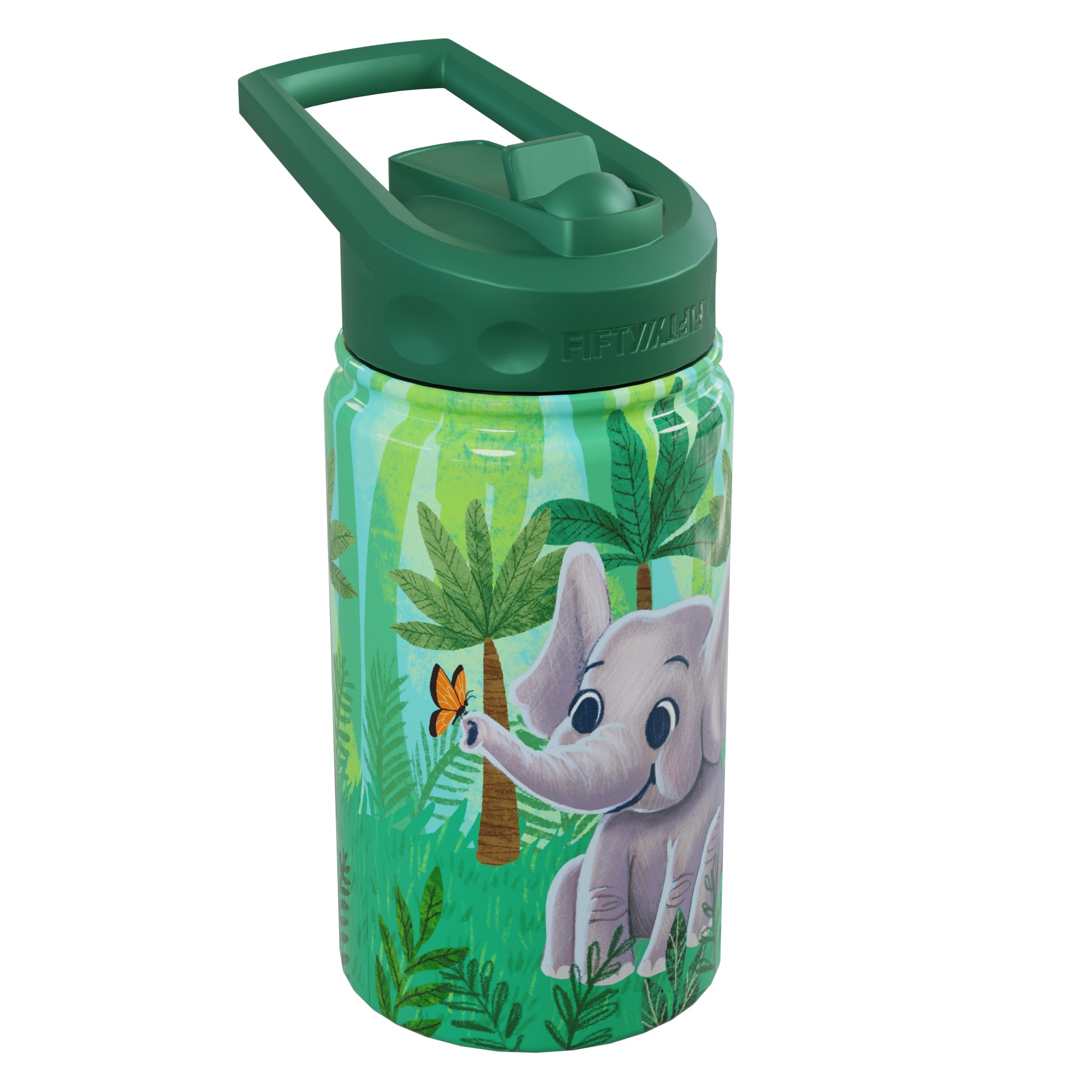 Kids Water Bottle with Straw 12 oz Stainless Steel Double Walled