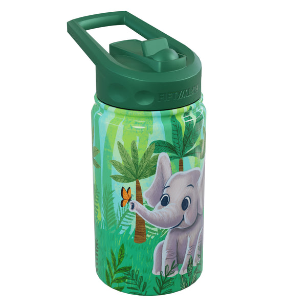 12oz Kid's Print Bottle with Wide Mouth Straw Lid