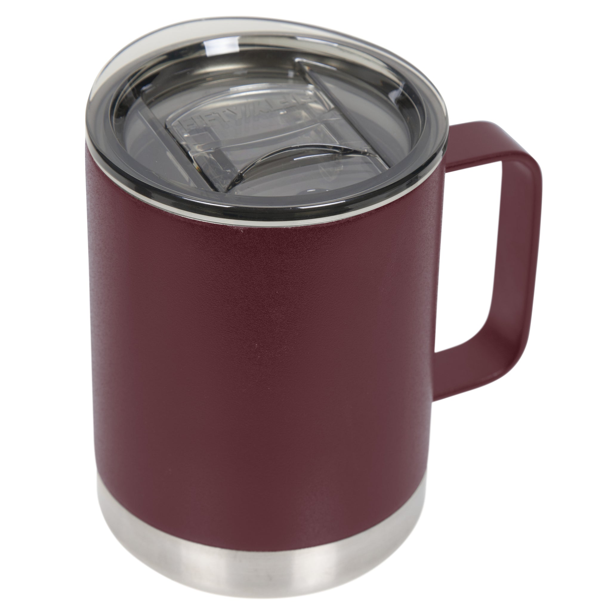 Custom Travel Coffee Mug - 14 oz Red Stainless Steel Mug with Handle