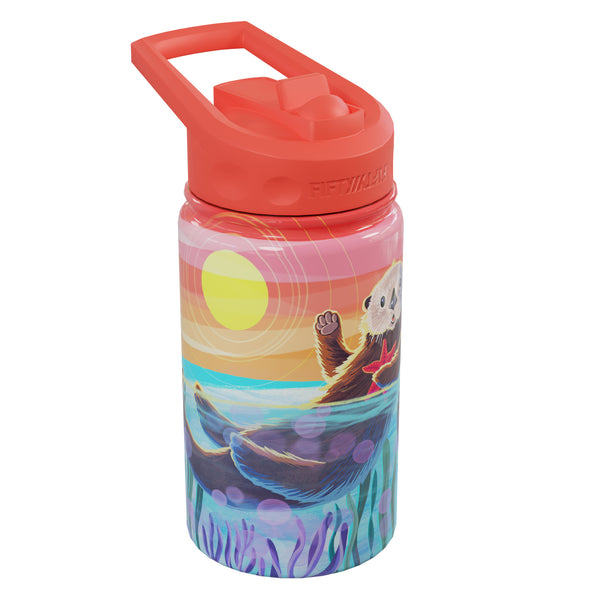 12oz Kid's Print Bottle with Wide Mouth Straw Lid