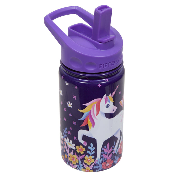12oz Kids Bottle with Straw Cap - Unicorn | Fifty Fifty Bottles