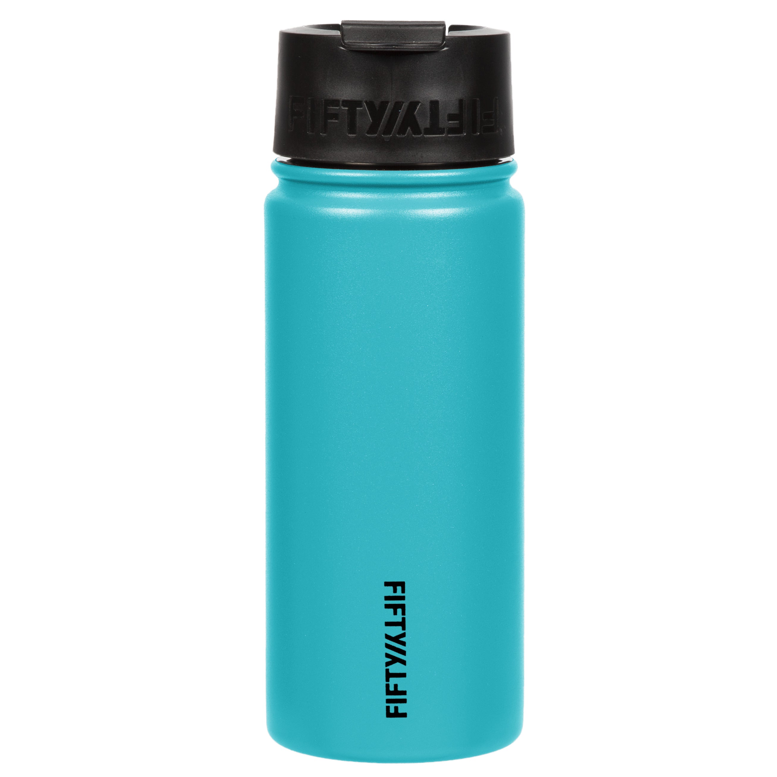 Tasty 16 oz Blue Ombre Plastic Water Bottle with Wide Mouth and Flip-Top Lid