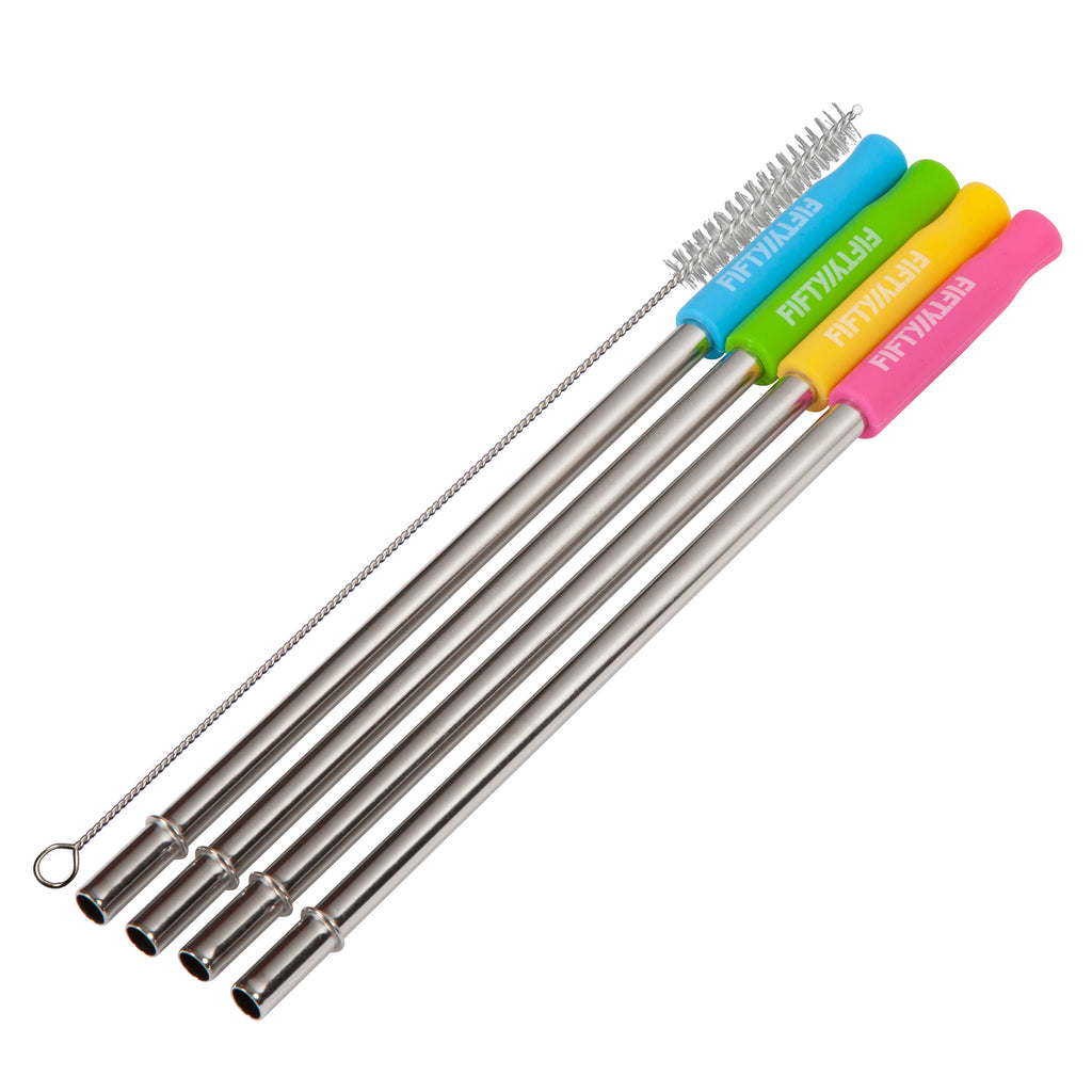 Ello 4pk Stainless Straws with Silicone Tips