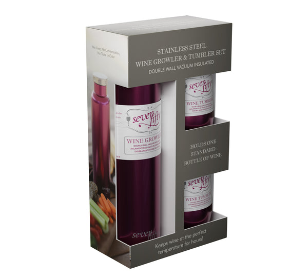 Wine Growler and Tumbler Gift Set | Fifty Fifty Bottles