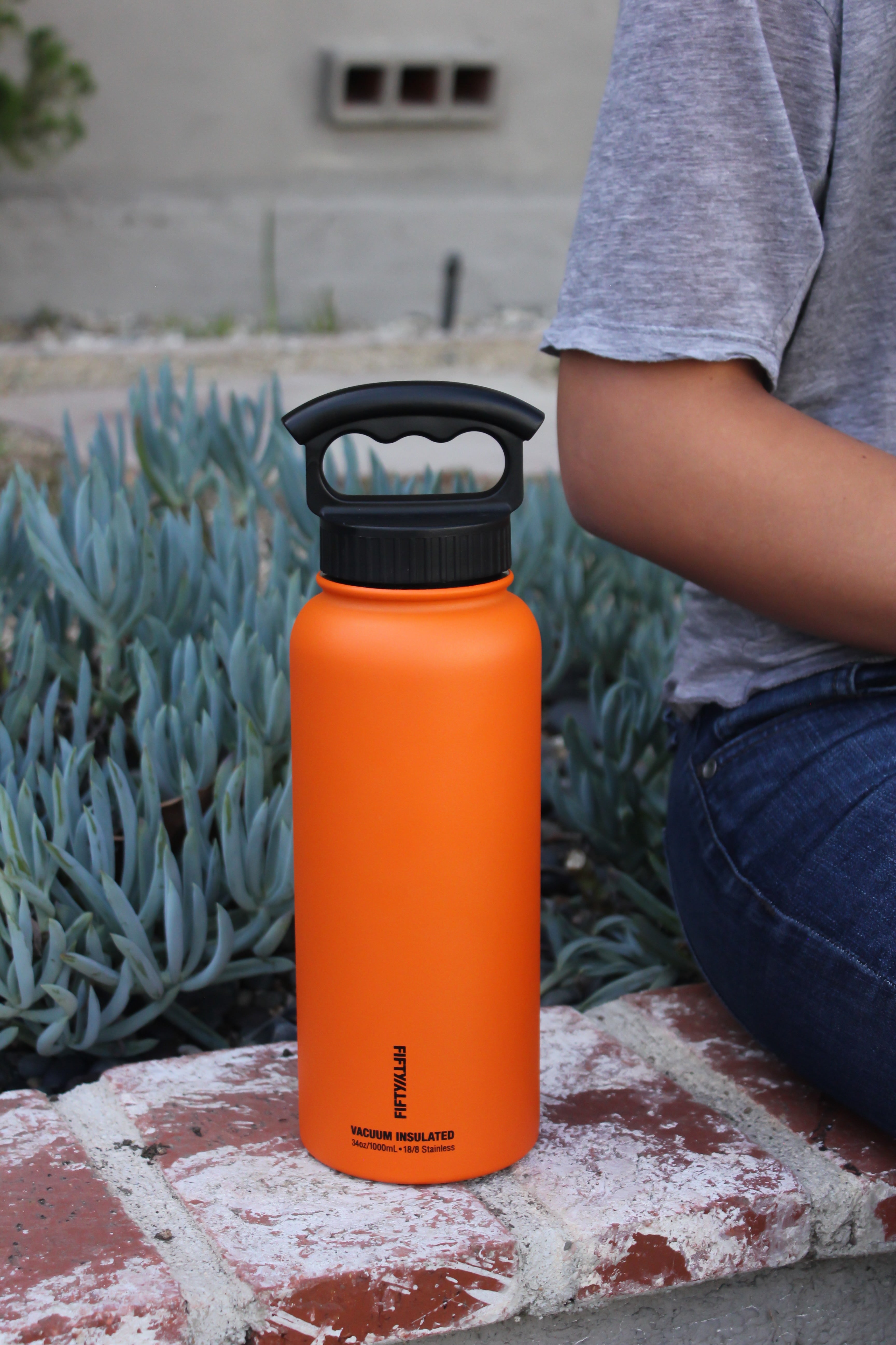 34oz Bottle with Wide Mouth Straw Lid