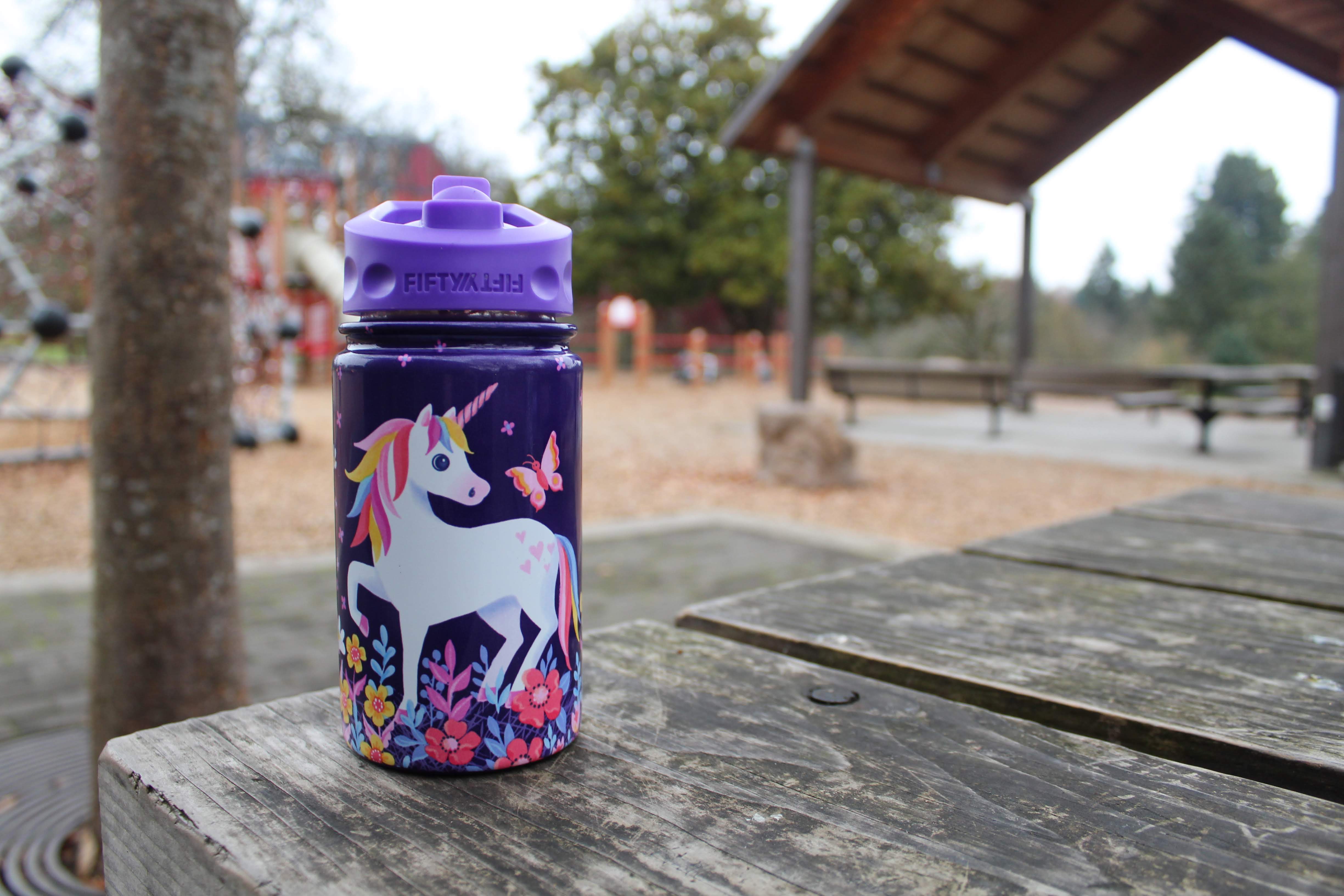 12oz Kids Bottle with Straw Cap - Unicorn