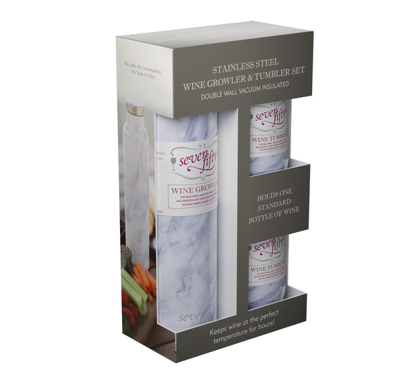 Wine Growler and Tumbler Gift Set | Fifty Fifty Bottles