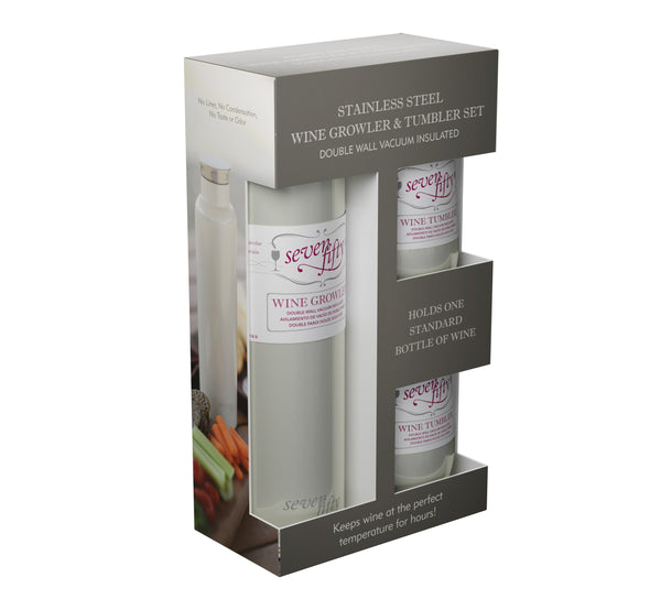 Wine Growler and Tumbler Gift Set | Fifty Fifty Bottles